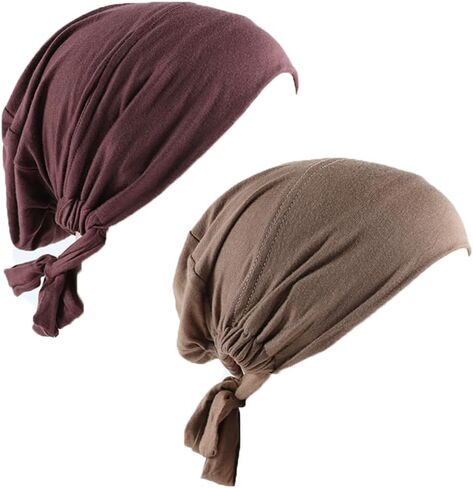 2 Pack Head Scarf Hair Wrap Scarf Solid Color Adjustable Bandana Lightweight Single Pack for Women Satin Wrap Scarfs in Saudi Arabia