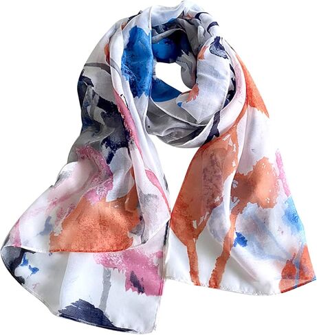 Herringbone Scarf Women Butterfly Flower Printed Cotton Long Scarves Lightweight Stole Sunscreen Shawls All Season in Kuwait