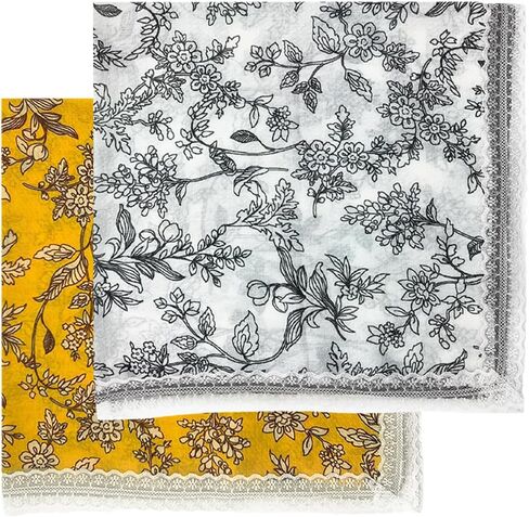 2 Pieces Cotton-Blend Lace Bandanas Head Hair Scarves Headbands Wraps Cover for Girls and Women 23.6 x 23.6 inch in Saudi Arabia