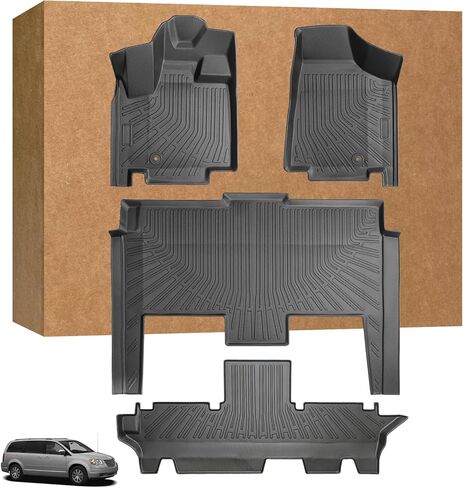 سجادات أرضية لسيارة Chrysler Town & Country 2008-2010 2011 2012 2013-2016 (فقط Stow'n Go) ولسيارة Dodge Grand Caravan 2008-2015 2016-2018 2019-2021، بطانات أرضية وبطانة كارجو غير قابلة للانزلاق in Saudi Arabia