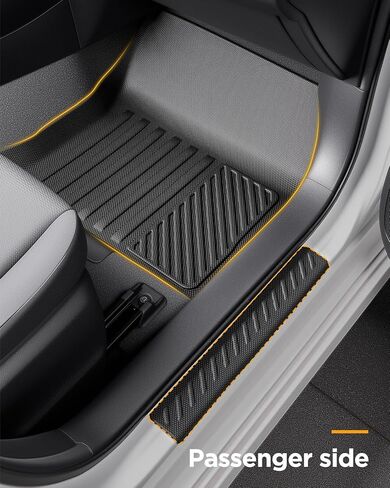 All Weather Floor Mats & Cargo Liner & Door Sill Guards for Toyota Corolla Sedan 2020-2025 2026 (Not for Hatchback and Cross), Non-Slip Full Coverage Set Car Accessories Custom Fit for Front 2nd Trunk in Saudi Arabia