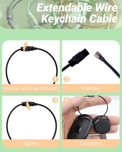 32 Pack Wire Keychain, Coated Steel Key Chain Set, 5.9'' Connectable Key Ring Loops Holder for Luggage Tags, Keys, Craft Supplies, Kitchen Utilies, Organization & Travel Accessories in Saudi Arabia