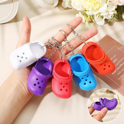 20 Pcs Silicone Shoe Keychain, Mini Silicone Slippers Little Shoes Backpack Keychain with Charms for Backpack Purse Luggage Kids Girls Boys Lovely Key Buckle for Birthday Gifts1.4 x 3.0In in Saudi Arabia