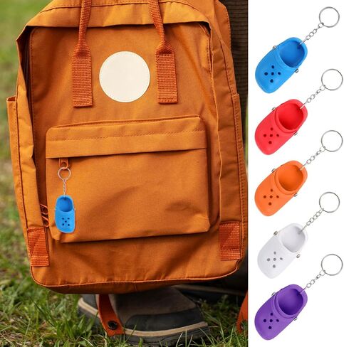20 Pcs Silicone Shoe Keychain, Mini Silicone Slippers Little Shoes Backpack Keychain with Charms for Backpack Purse Luggage Kids Girls Boys Lovely Key Buckle for Birthday Gifts1.4 x 3.0In in Saudi Arabia