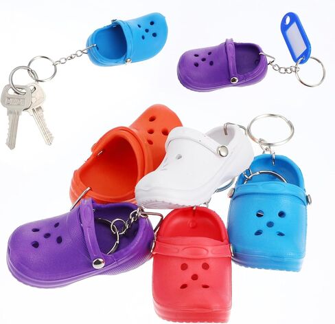 20 Pcs Silicone Shoe Keychain, Mini Silicone Slippers Little Shoes Backpack Keychain with Charms for Backpack Purse Luggage Kids Girls Boys Lovely Key Buckle for Birthday Gifts1.4 x 3.0In in Saudi Arabia