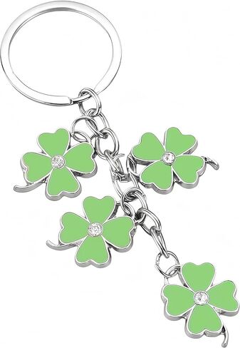 3Pcs The Lucky Four Leaf Clover Cloverleaf Shamrock Keychain Keyring St. Patricks Day Party Favors, St.Patrick Day Gift for Men Women in Kuwait