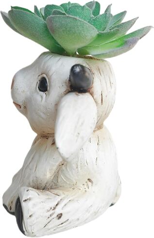 نباتات عصارية اصطناعية، نباتات عصارية صغيرة وهمية في وعاء الماعز الكرتوني المصنوع من الراتنج لمكتب غرفة المعيشة ديكور المنزل ديكور المكتب in Kuwait