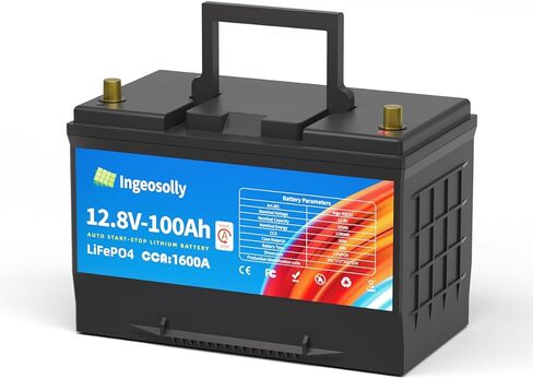 بطارية سيارة LiFePO4 12V 100Ah BCI Group 31 - بطارية ليثيوم 1600CCA لبدء وإيقاف، استبدال خفيف الوزن بدون صيانة للسيارات والشاحنات والمركبات الثقيلة والقوارب ومحرك التصيد in Saudi Arabia