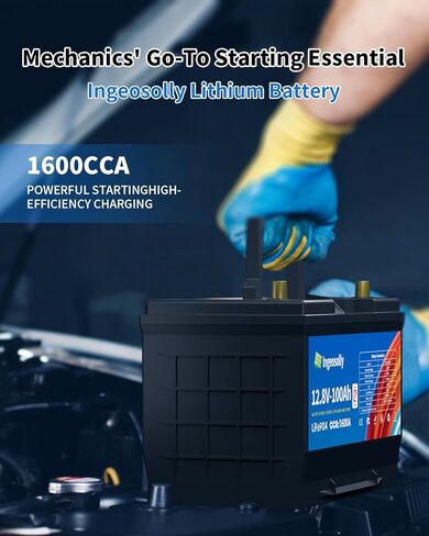 بطارية سيارة LiFePO4 12V 100Ah BCI Group 31 - بطارية ليثيوم 1600CCA لبدء وإيقاف، استبدال خفيف الوزن بدون صيانة للسيارات والشاحنات والمركبات الثقيلة والقوارب ومحرك التصيد in Saudi Arabia