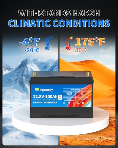 بطارية سيارة LiFePO4 12V 100Ah BCI Group 31 - بطارية ليثيوم 1600CCA لبدء وإيقاف، استبدال خفيف الوزن بدون صيانة للسيارات والشاحنات والمركبات الثقيلة والقوارب ومحرك التصيد in Saudi Arabia