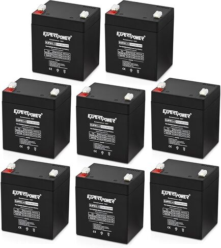 ExpertPower EXP1245 - (8 Pack) 12V 4.5Ah Rechargeable SLA Battery for Security System, UPS, Garage Door Opener Replacement, Fire Alarm Batteries, Sealed Lead Acid, 12V Battery Backup in Saudi Arabia