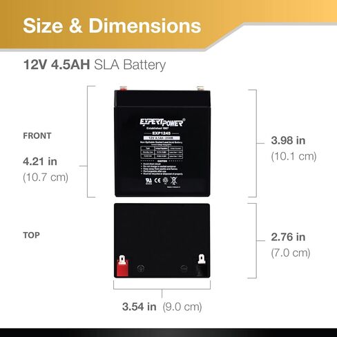 ExpertPower EXP1245 - (8 Pack) 12V 4.5Ah Rechargeable SLA Battery for Security System, UPS, Garage Door Opener Replacement, Fire Alarm Batteries, Sealed Lead Acid, 12V Battery Backup in Saudi Arabia