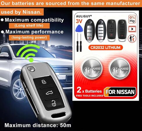 استبدال بطاريات مفتاح فوب لنيسان (ألتيما روج سينترا فيرسا باثفايندر مورانو ماكسيما ركلات تيتان فرونتير إنفينيتي أرمادا ليف جوك كويست) مفتاح التحكم عن بعد الذكي in Kuwait