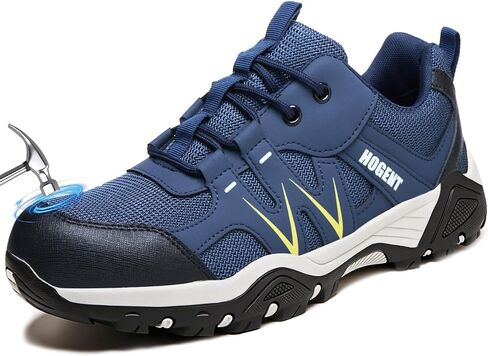 أحذية هوجينت ستيل لأصابع القدم للرجال والنساء، أحذية عمل مطاطية غير قابلة للانزلاق للنساء، أحذية رياضية آمنة للثقب قابلة للتنفس للبناء الصناعي، مصنع المستودعات، توصيل النقل الطبي باللون الأسود in Kuwait