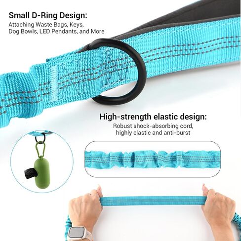 Shock-Absorbing Dog Leash for Medium/Large Breeds - Non-Slip Comfort Grip Handle, Anti-Pull Training Lead with Adjustable Slip Collar(4-5ft, Black) in Saudi Arabia