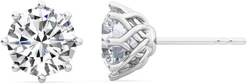 Classic 1 to 5 Carat (ctw) Round Cut LAB GROWN Diamond Eight Prong Stud Earrings (Color E-F Clarity VS2-SI1) in Saudi Arabia