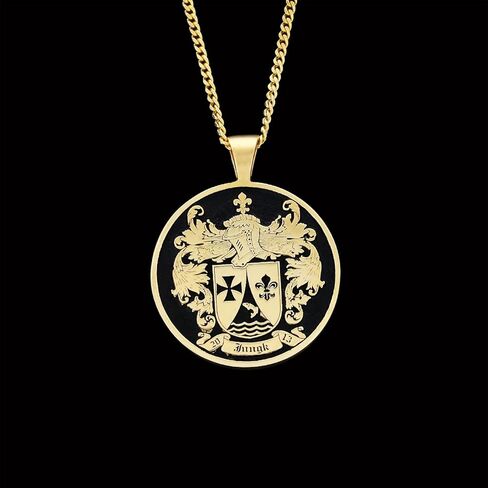 Family Crest Pendant, Personalized Pendant Necklace, Gift for Her, Family Crest Necklace, Coat of Arms Jewelry, Customized Gift in Kuwait