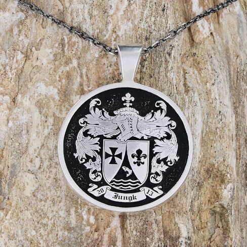 Family Crest Pendant, Personalized Pendant Necklace, Gift for Her, Family Crest Necklace, Coat of Arms Jewelry, Customized Gift in Kuwait