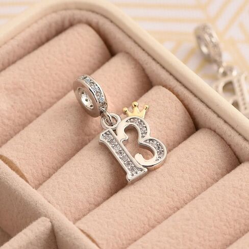 KunBead 13 16 18 21 30 40 50 60 70 Happy Birthday Crown Dangle Bead Charms Compatible with Pandora Charm Bracelet for Women in Saudi Arabia