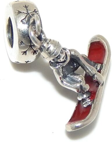 ICYROSE Solid 925 Sterling Silver Dangling Snowboarder Charm Bead 493 for European Snake Chain Bracelets in Saudi Arabia