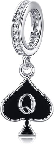 QUEEN OF SPADES Charm S925 Sterling Silver Card Dangle Drop Charm Unique Queen of Spades Jewelry Gifts for Women HotWife in Saudi Arabia