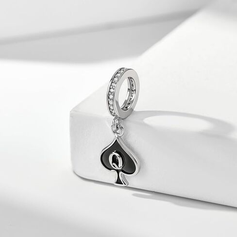 QUEEN OF SPADES Charm S925 Sterling Silver Card Dangle Drop Charm Unique Queen of Spades Jewelry Gifts for Women HotWife in Saudi Arabia