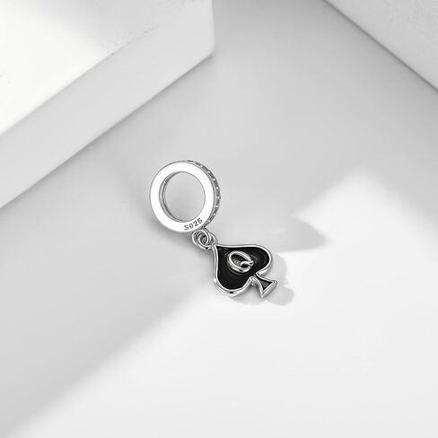QUEEN OF SPADES Charm S925 Sterling Silver Card Dangle Drop Charm Unique Queen of Spades Jewelry Gifts for Women HotWife in Saudi Arabia