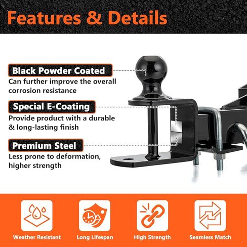 طقم حامل كرة وصلة استقبال خلفي مقاس 2 بوصة متوافق مع Can Am Outlander 2012-2025، وصلة سحب مقطورة ATV مع دبوس قفل 5/8 بوصة مناسب لملحقات Renegade MAX/6X6 in Kuwait