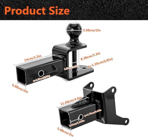 طقم حامل كرة وصلة استقبال خلفي مقاس 2 بوصة متوافق مع Can Am Outlander 2012-2025، وصلة سحب مقطورة ATV مع دبوس قفل 5/8 بوصة مناسب لملحقات Renegade MAX/6X6 in Kuwait