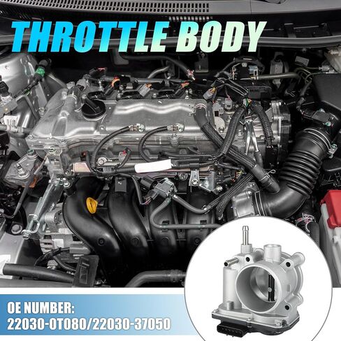 Throttle Body Assembly No.22030-0T080 56mm Throttle Body Actuator for Toyota Corolla 1.8L L4 - Gas 2011-2019 Aluminum Alloy Silver Tone in Saudi Arabia