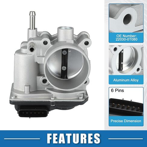 Throttle Body Assembly No.22030-0T080 56mm Throttle Body Actuator for Toyota Corolla 1.8L L4 - Gas 2011-2019 Aluminum Alloy Silver Tone in Saudi Arabia