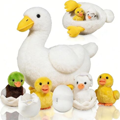 7 in 1 Duck Stuffed Animals, Duck Plush White Duck Stuffed Animal Plush Toy Stuffed Duck Baby Stuff Plush for Girls Boys Birthday Children in Kuwait
