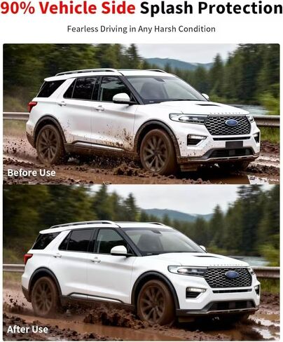 لا توجد لوحات طين الحفر لـ 2020-2026 Ford Explorer، مجموعة واقيات رذاذ أمامية وخلفية شديدة التحمل لجميع الأحوال الجوية لقاعدة XLT ST Platinum Limited Hybrid Timberline Active Tremor Models، واقيات الطين السوداء على طراز OEM in Saudi Arabia