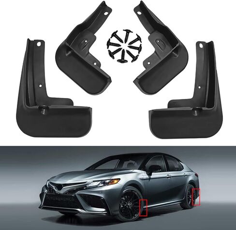 4 قطع من واقيات الطين تناسب Toyota Camry SE XSE Sport 2018 2019 2020 2021 2022 الأمامي والخلفي، واقيات الطين أغطية مشاعل الحماية لا تتطلب الحفر in Kuwait