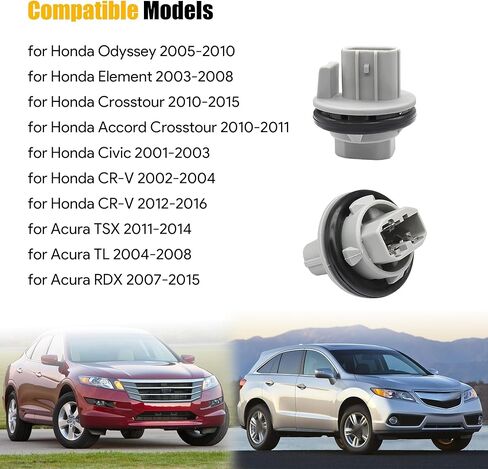 2 قطعة مقبس مؤشر إشارة الانعطاف T20 W قاعدة حامل مصباح الضوء الأمامي متوافق مع Honda Civic CR-V Crosstour Element Odyssey لـ Acura RDX TL TSX يستبدل 33302S5AA01 33302-S5A-A01 in Kuwait
