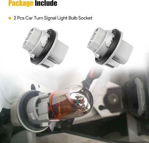 2 قطعة مقبس مؤشر إشارة الانعطاف T20 W قاعدة حامل مصباح الضوء الأمامي متوافق مع Honda Civic CR-V Crosstour Element Odyssey لـ Acura RDX TL TSX يستبدل 33302S5AA01 33302-S5A-A01 in Kuwait