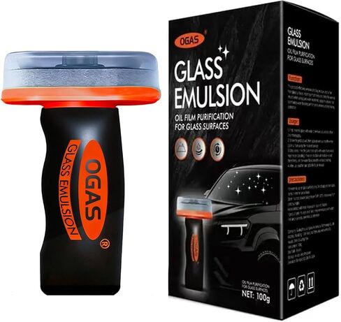 Glass Oil Film Remover for Car,Glass Emulsion Cleaner,Automotive Oil Film Cleaning Brush for Window & Mirror,Removes oil film & Smudges,Clearvision Improve Driving Visibility (100 g) in Saudi Arabia