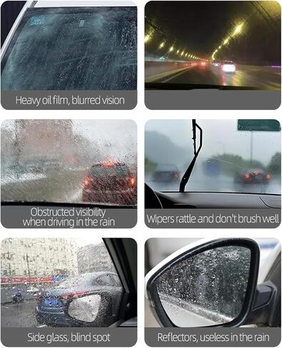 Glass Oil Film Remover for Car,Glass Emulsion Cleaner,Automotive Oil Film Cleaning Brush for Window & Mirror,Removes oil film & Smudges,Clearvision Improve Driving Visibility (100 g) in Saudi Arabia