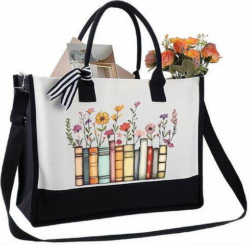 Canvas Tote Bag Cat Reading Canvas Tote with Handle and Zipper 13oz Shoulder Purse for Shopping Work Travel Gifts in Saudi Arabia