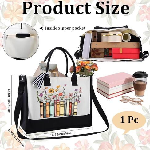 Canvas Tote Bag Cat Reading Canvas Tote with Handle and Zipper 13oz Shoulder Purse for Shopping Work Travel Gifts in Saudi Arabia