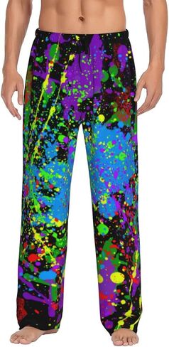 Glow In Dark Splatter Neon Men'S Pajama Pants Sleep Bottoms Pants Lounge in Saudi Arabia
