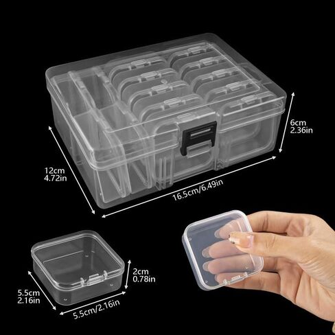 15pcs Durable Plastic Jewelry Storage Box with Multiple Compartments & Small Containers - Contemporary Bead & Earring (Pink) in Saudi Arabia