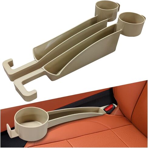 YoRise 2PCS Dual Slot Car Seat Gap Filler Organizer, Multifunctional Car Side Seat Gap Guard Spacer with Cup Holder, Universal Auto Storage Accessories for Preventing Items Falling Out (Black) in Saudi Arabia