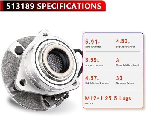 513189 (Pair) Front Wheel Bearing and Hub Assembly for 2002-2007 Saturn Vue, for 2005-2006 Chevy Equinox, for 2006 Pontiac Torrent 5 Lugs W/ABS in Saudi Arabia