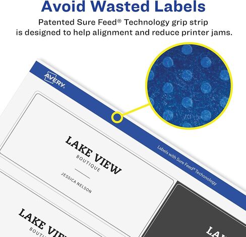 Avery Glossy Clear Rectangle Labels, Sure Feed Technology, 3" x 7", 30 Glossy Clear Labels, Print-to-The-Edge, Laser/Inkjet Printable in Saudi Arabia