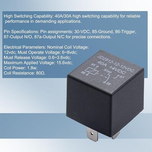 20 حزمة 12 فولت 40/30AMP 5-Pin SPDT مجموعة تتابع السيارات، متوافقة مع تقليم الطاقة والإمالة in Kuwait