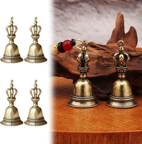 4Pcs Brass Small Bell Car Keychain, Vintage Small Copper Pendant Keychain in Saudi Arabia