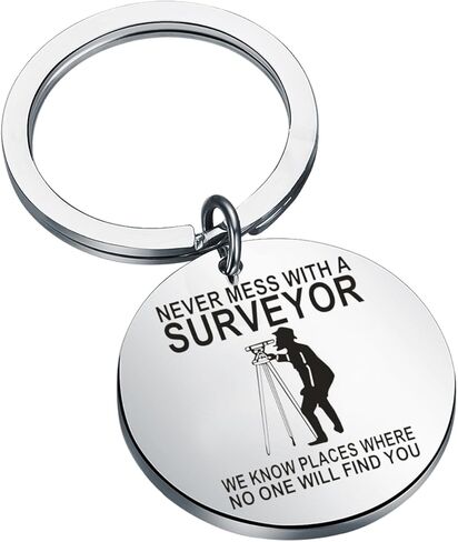 BLEOUK Surveyor Keychain Surveyor Dad Gift Jewelry Land Surveying Gift Never Mess With A Surveyor We Know in Saudi Arabia