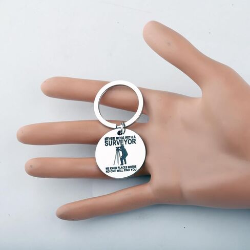 BLEOUK Surveyor Keychain Surveyor Dad Gift Jewelry Land Surveying Gift Never Mess With A Surveyor We Know in Saudi Arabia