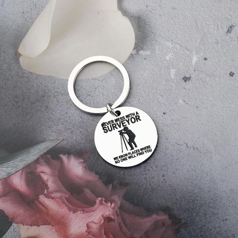 BLEOUK Surveyor Keychain Surveyor Dad Gift Jewelry Land Surveying Gift Never Mess With A Surveyor We Know in Saudi Arabia